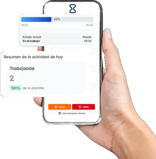 App de control horario WeWorking en el móvil