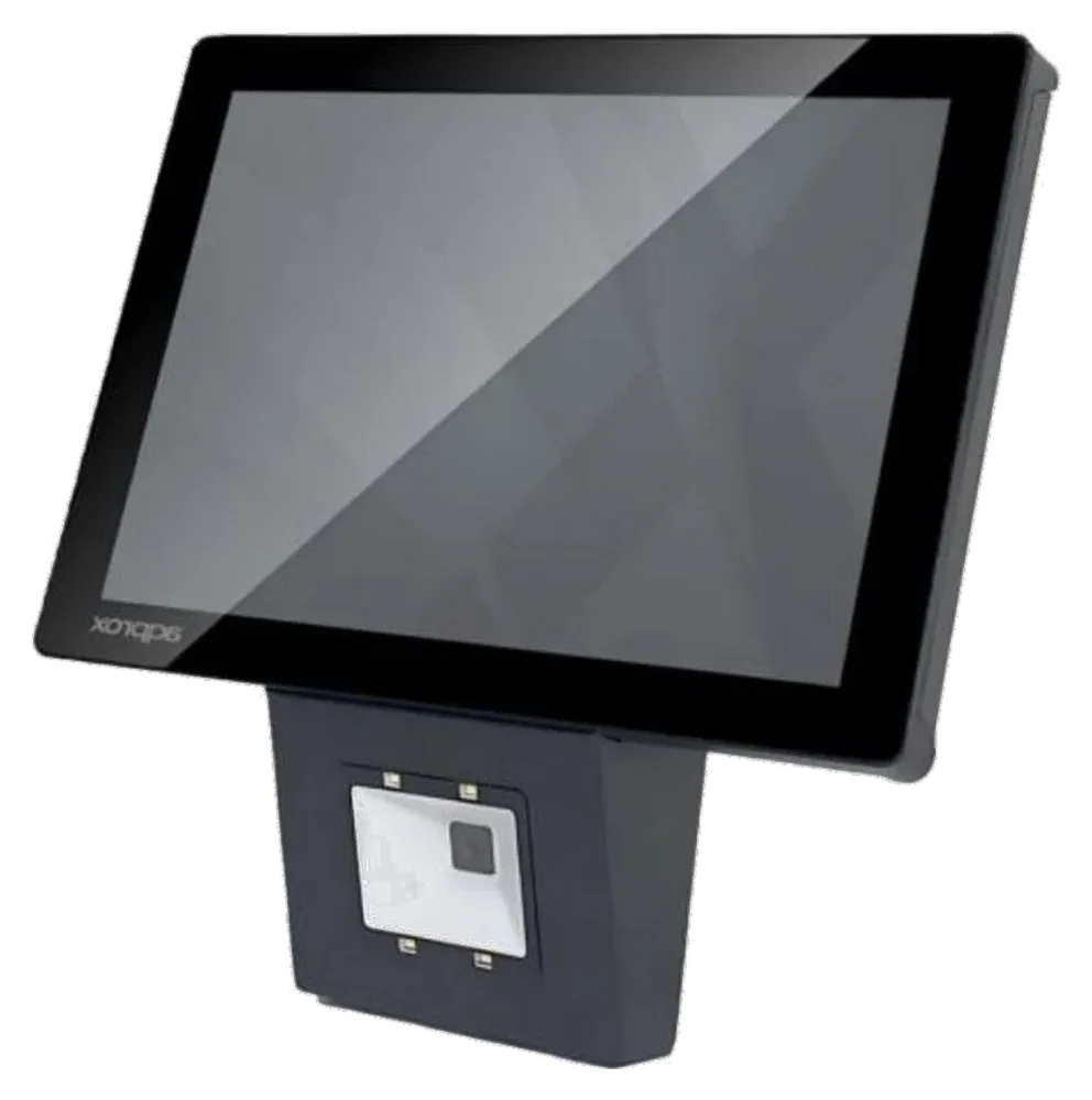 Tablet de fichaje WeWorking con lector de tarjetas y códigos
