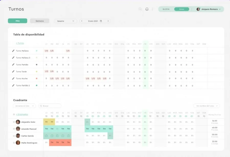 Herramienta de control horario sesameHR