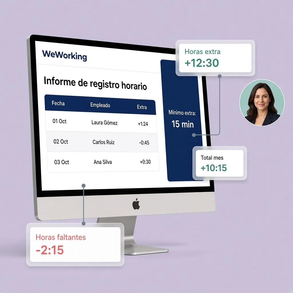 Control de horas extra en informes de WeWorking