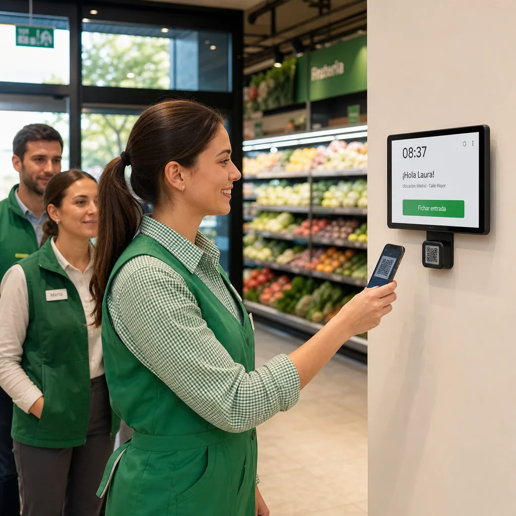 Aplicación de control horario para supermercados