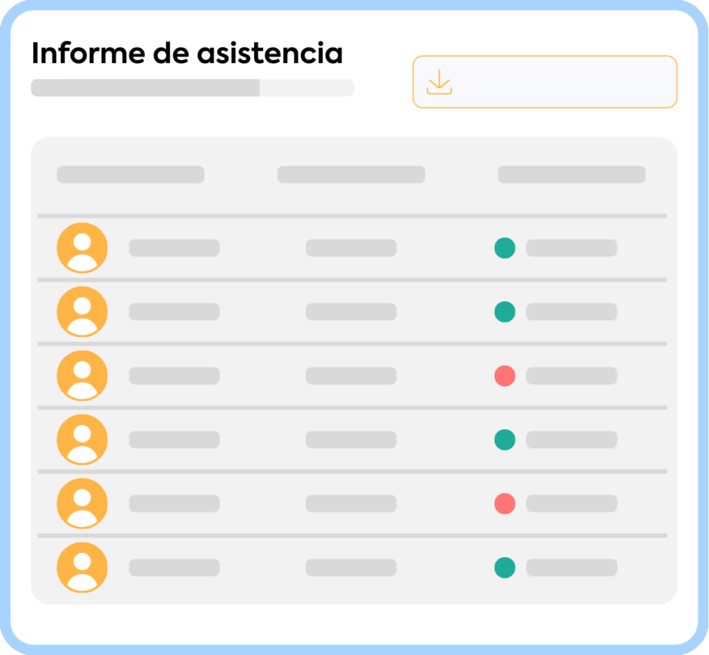Informe de asistencia del personal con WeWorking