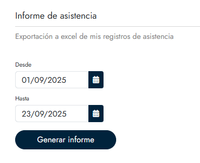 Descargar informe de asistencia por parte del empleado