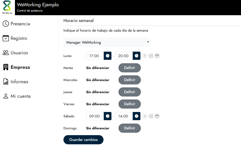 Cómo añadir horarios específicos 2