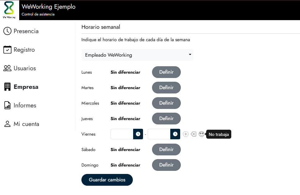 Cómo añadir un día libre o descanso